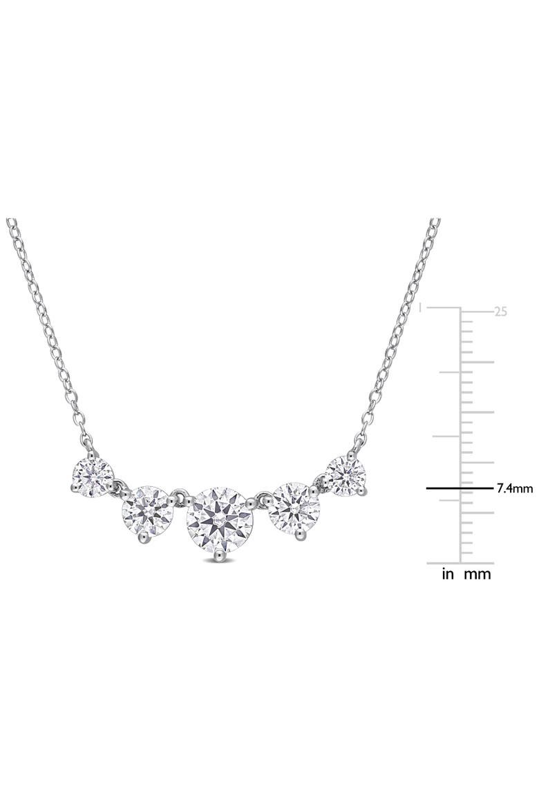 Moissanite 5-Stones Necklace, Alternate, color, Sterling Silver