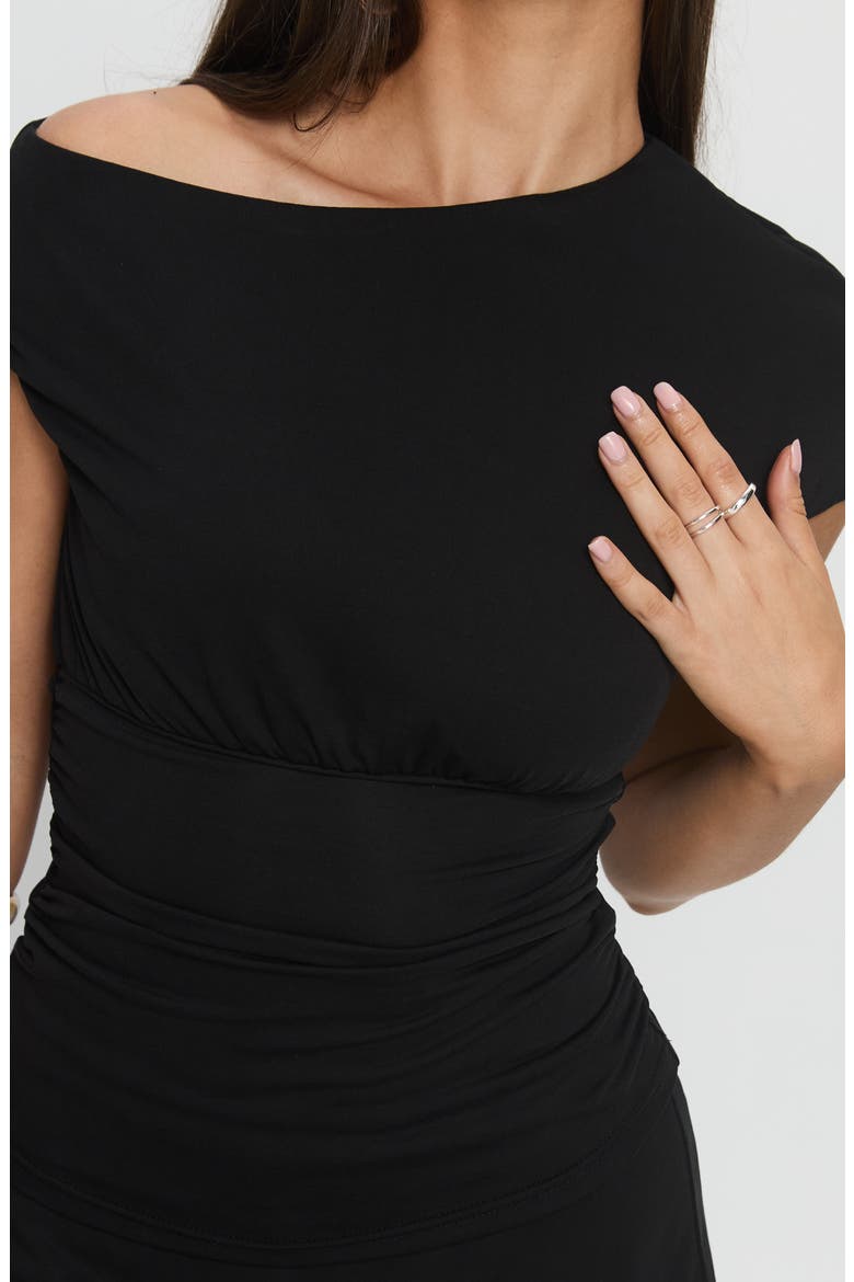 Emelyne One-Shoulder Knit Top, Alternate, color, BLACK