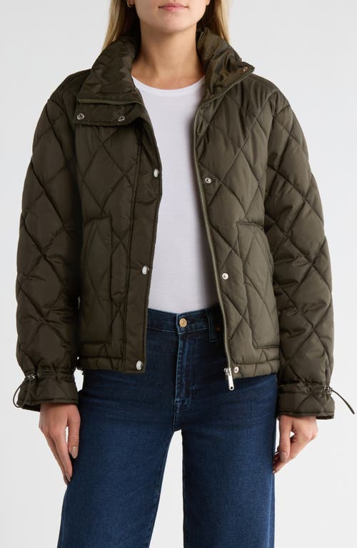 Sam Edelman Patch Pocket Quilted Jacket In Green