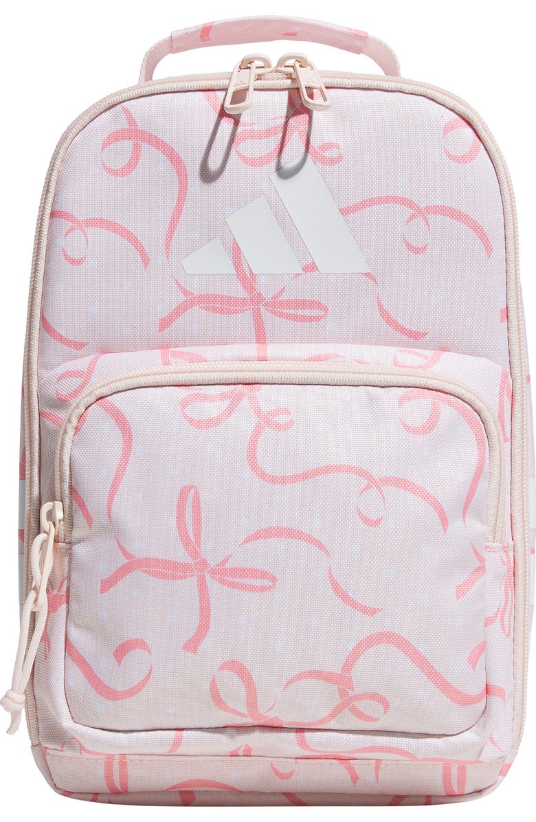 adidas Kids' Santiago Lunch Bag, Main, color, Bow Print Pink Tint