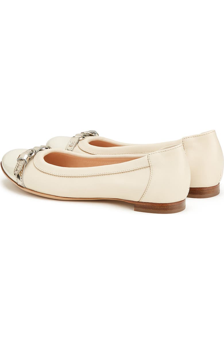 AGL Monika Cap Toe Ballet Flat, Alternate, color, Chalk-Gess-Gold