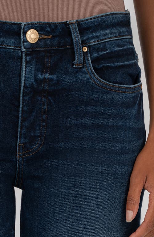 Kut From The Kloth Fay Raw Hem High Waist Straight Leg Jeans In Blue