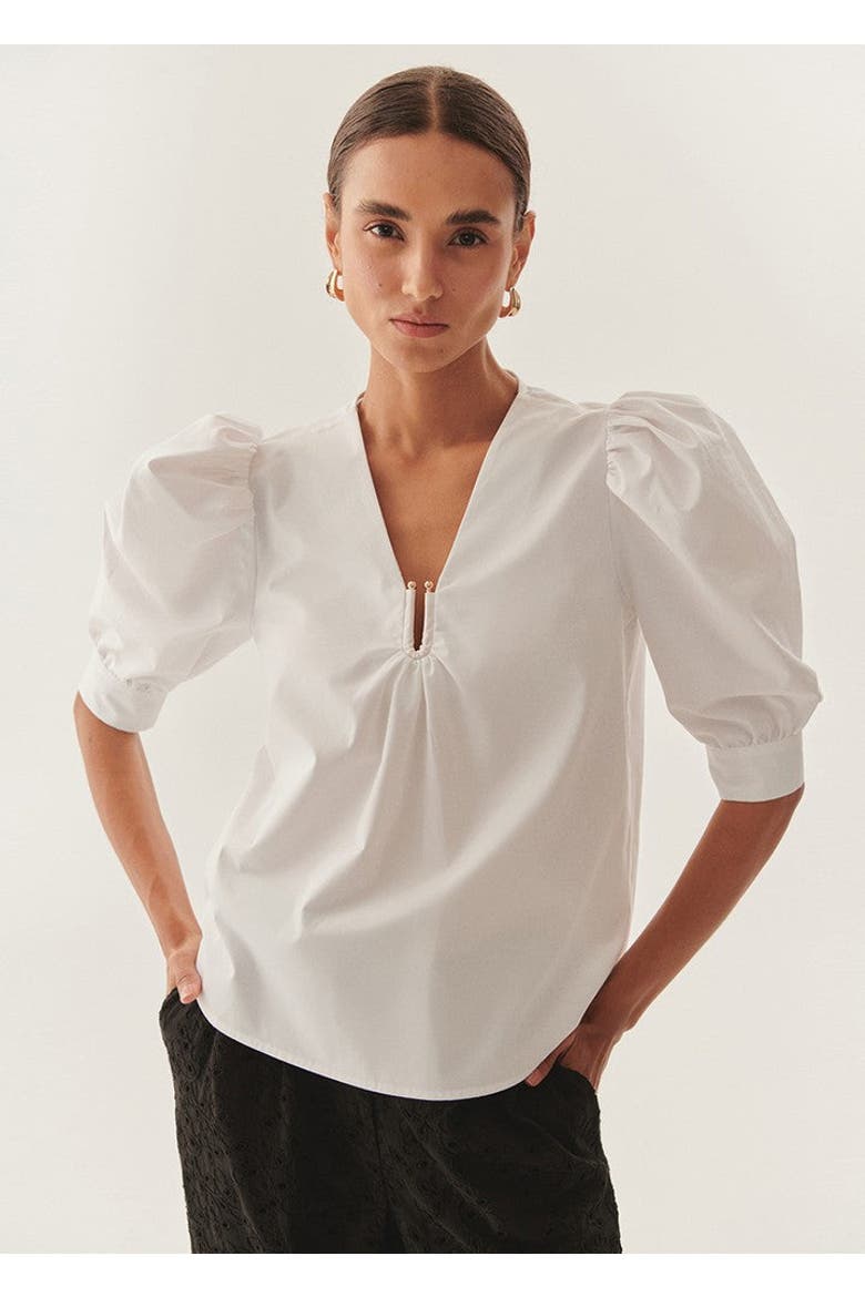 Maggie Poplin Blouse, Main, color, WHITE