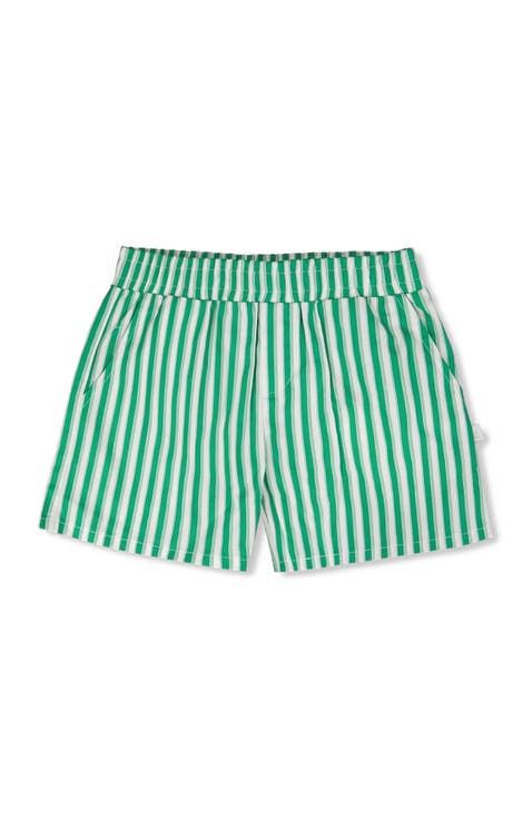 Elastic Waist Slant Pockets Striped Shorts