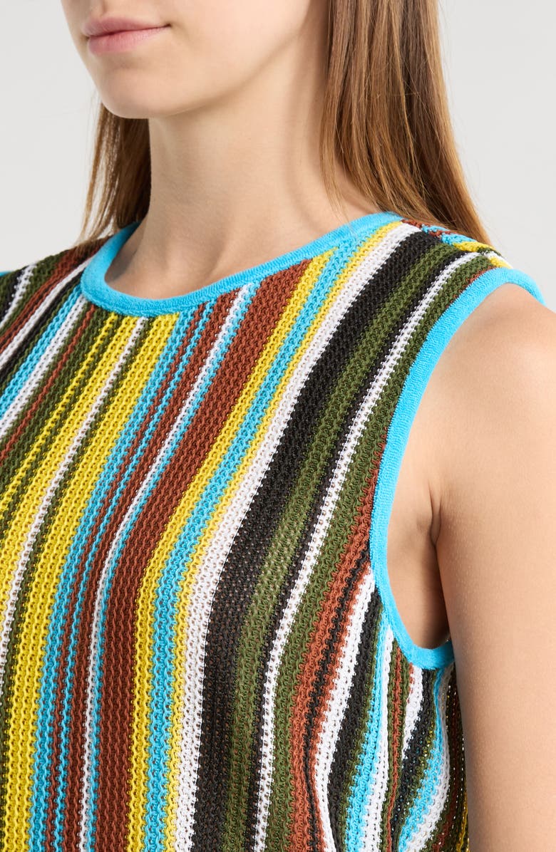 STAUD Valley Stripe Open Stitch Knit Top, Alternate, color, Skate Stripe