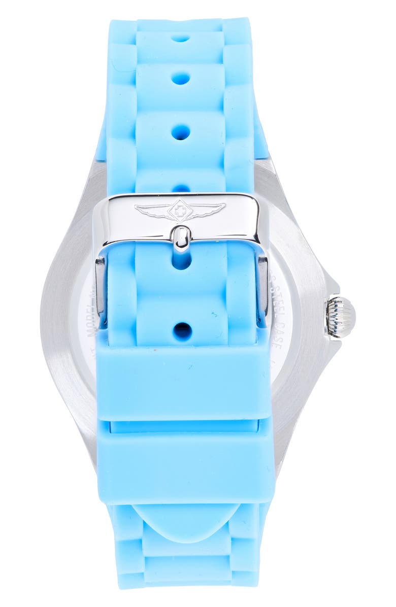INVICTA Angel Lady Silicone Strap Watch, 38mm, Alternate, color, White/ Light Blue