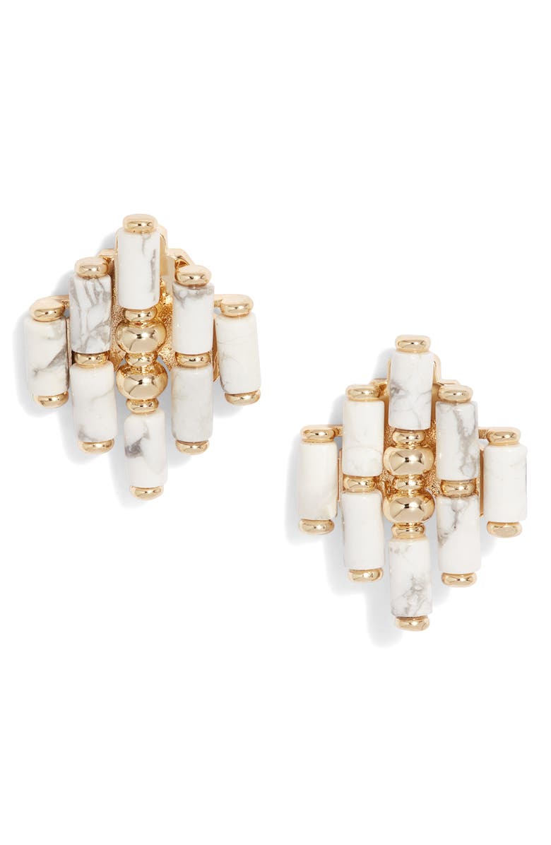 Kendra Scott Ember Statement Stud Earrings, Main, color, White Howlite