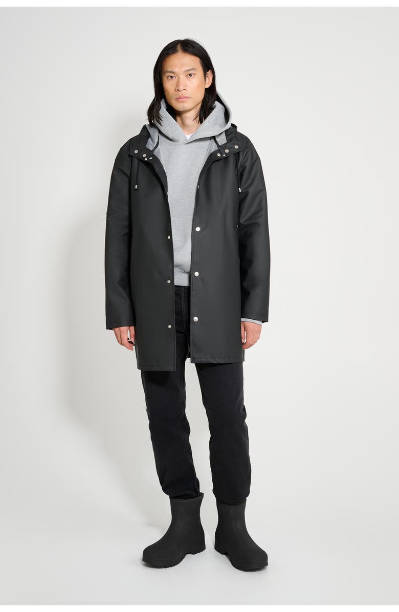 Stutterheim Stockholm Lightweight Raincoat, Alternate, color, Black