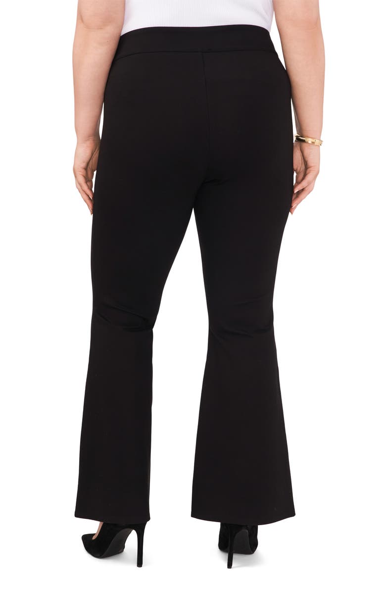 Vince Camuto High Waist Ponte Flare Leg Pants, Alternate, color, Rich Black