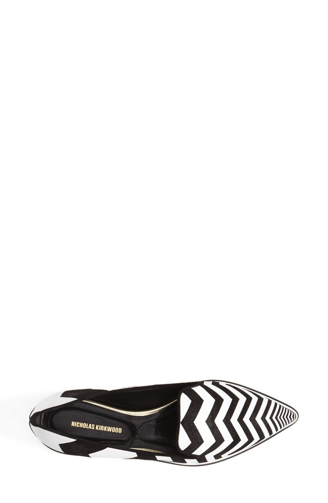 Chevron Loafer, Alternate, color, BLACK/ WHITE