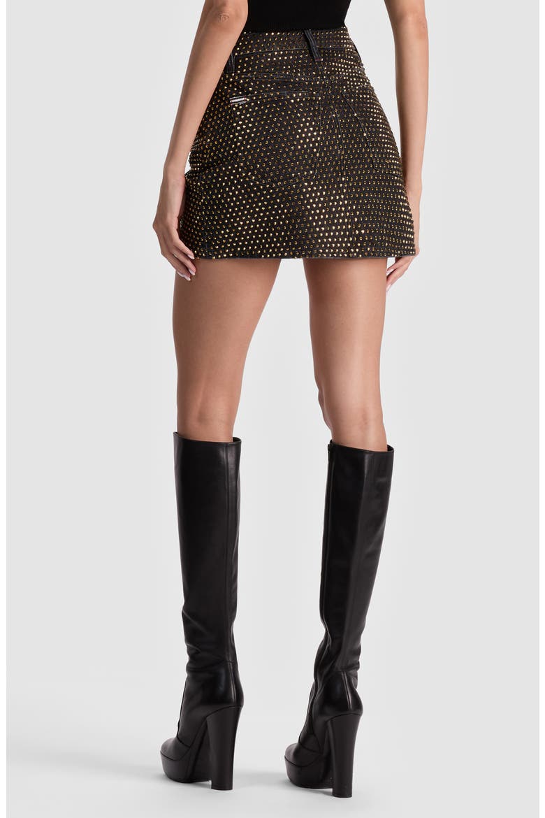 Joss Embellished Denim Miniskirt, Alternate, color, MAYA CHARCOAL BLACK