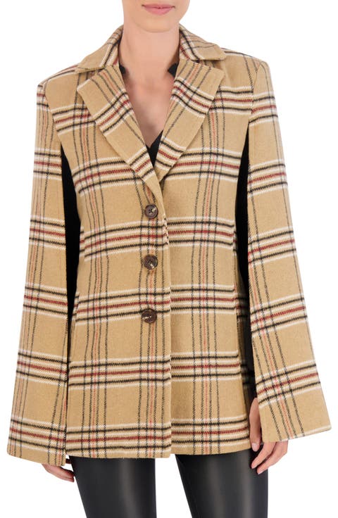 Plaid Cape Coat
