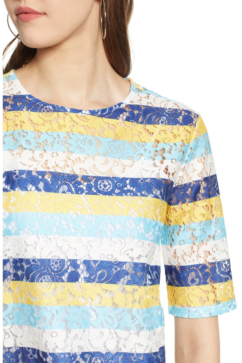 Easy Lace Top, Alternate, color, BLUE- YELLOW STRIPE