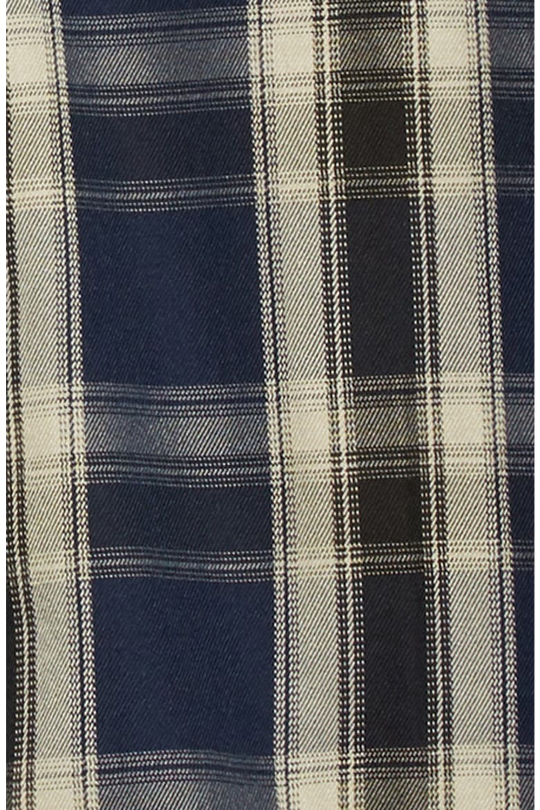 Plaid Button-Up Twill Overshirt, Alternate, color, BLUE/BLACK