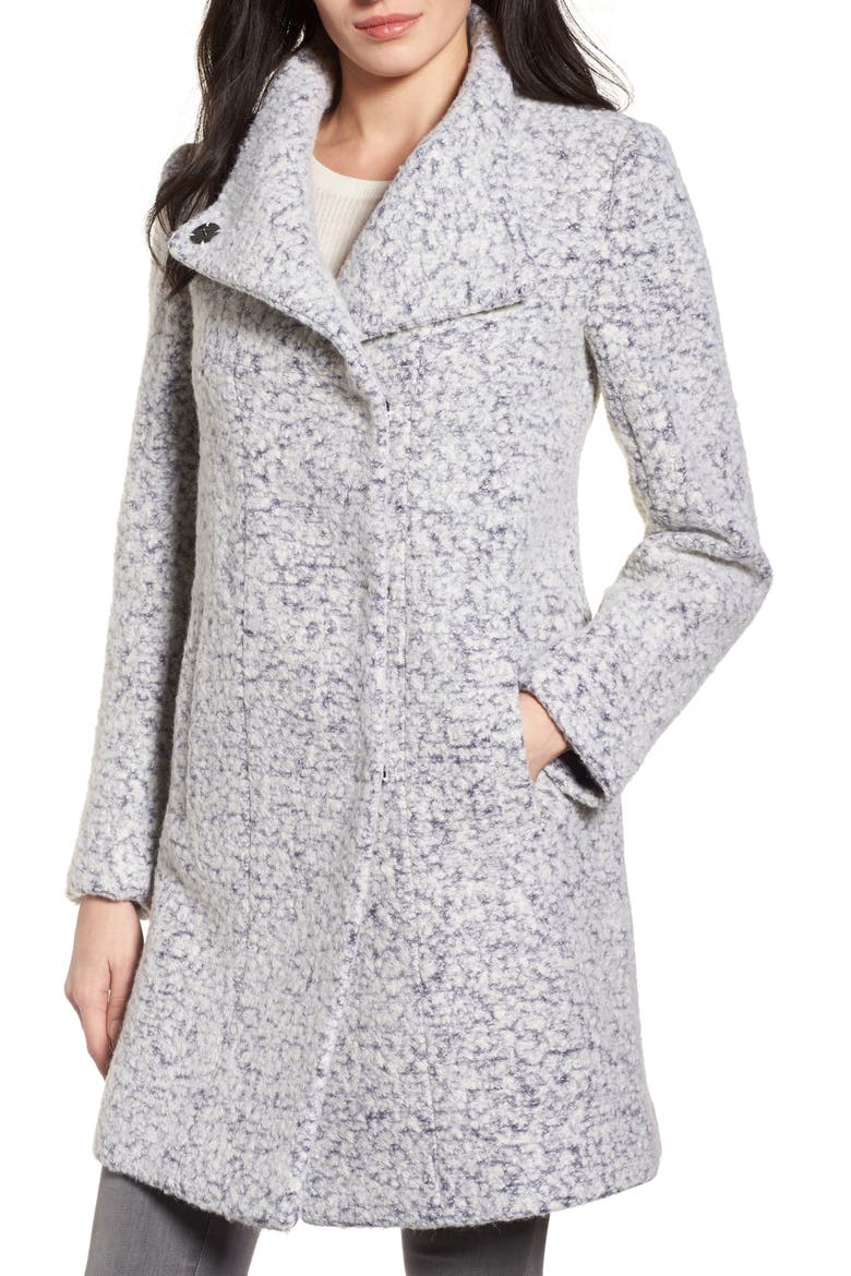 Wool Blend Bouclé Coat, Main, color, ZINCDNU