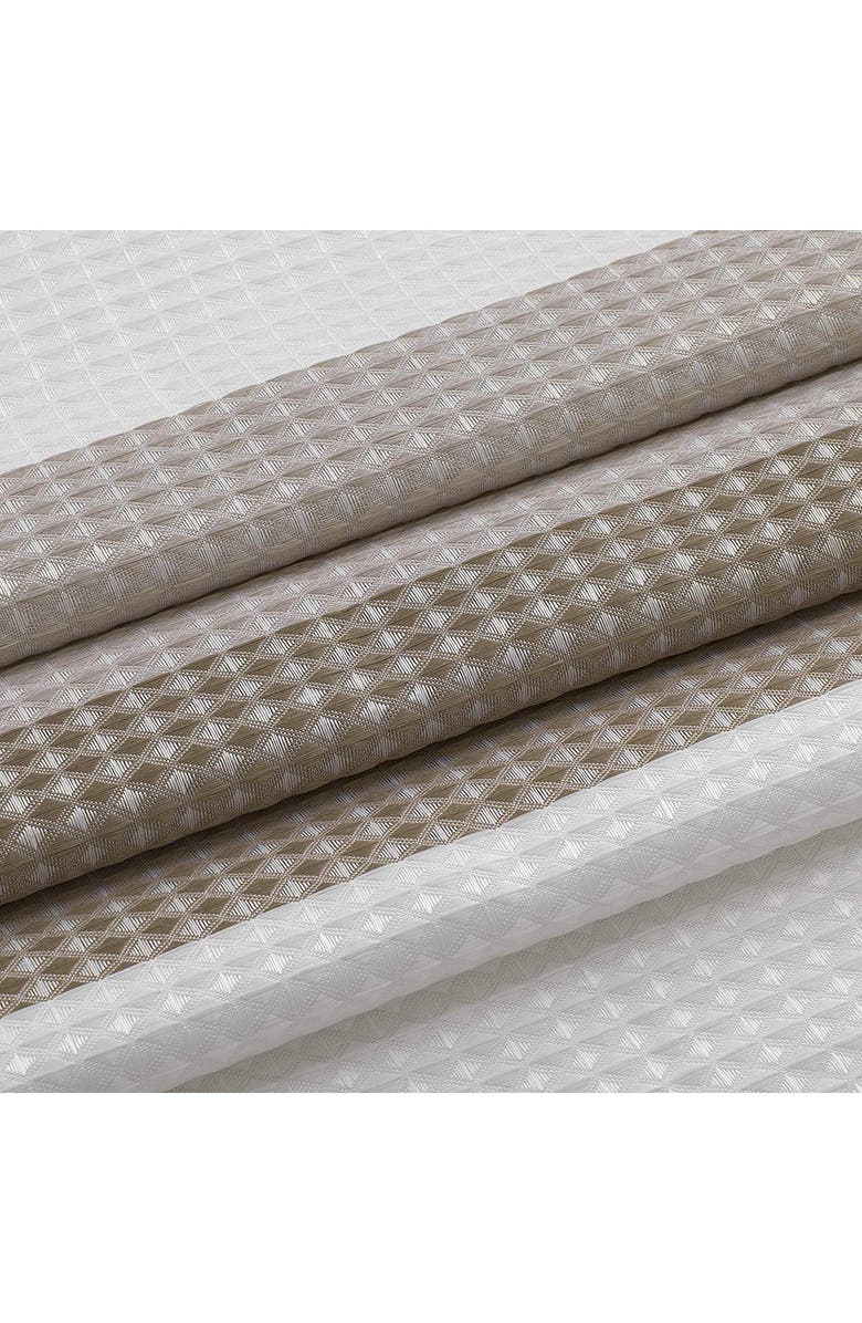 DAINTY HOME Shades Ombré Waffle Texture Shower Curtain, Alternate, color, Taupe