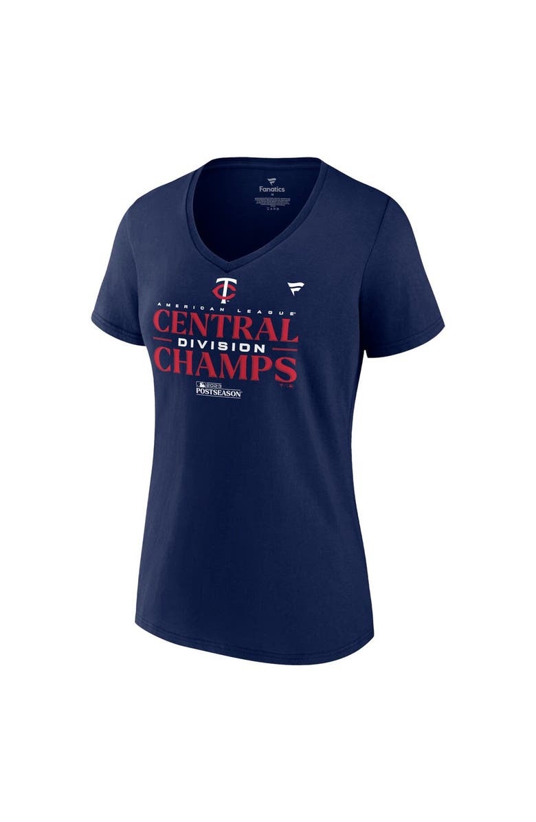 PROFILE Women's Fanatics Branded Navy Minnesota Twins 2023 AL Central Division Champions Locker Room Plus Size V-Neck T-Shirt, Alternate, color, 