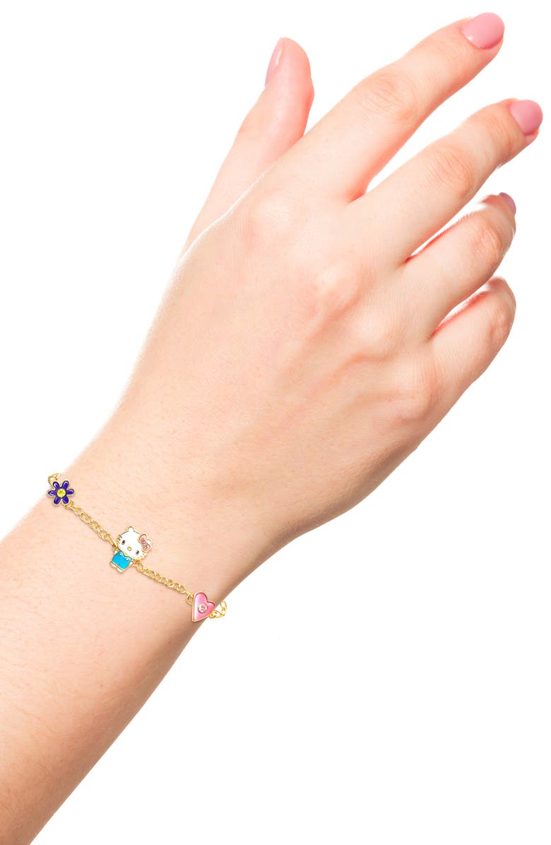 Jacmel Hello Kitty<sup>®</sup> Cubic Zirconia & Enamel Charm Bracelet & Stud Earrings Set, Alternate, color, 