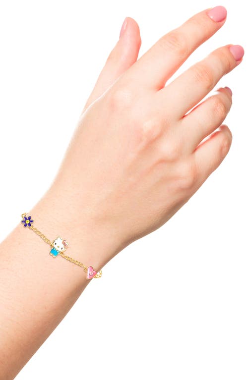 JACMEL JACMEL HELLO KITTY® CUBIC ZIRCONIA & ENAMEL CHARM BRACELET & STUD EARRINGS SET 