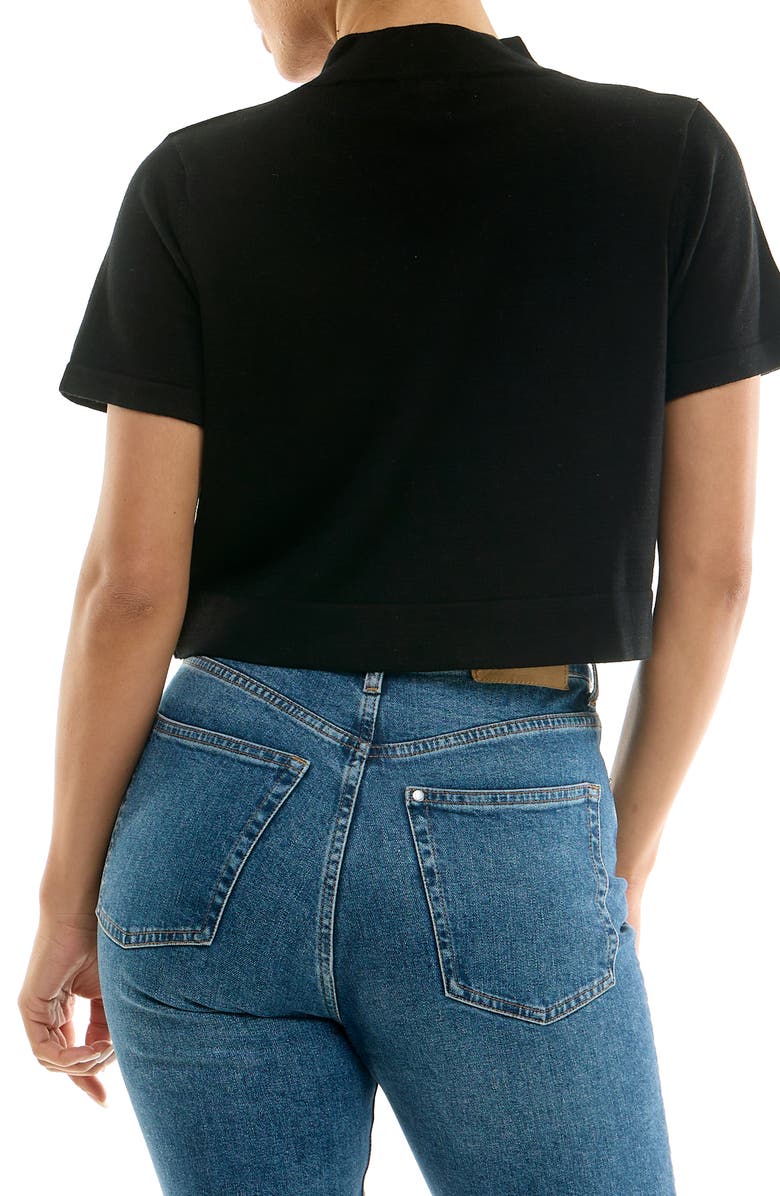 Nina Leonard Knit Bolero, Alternate, color, Black