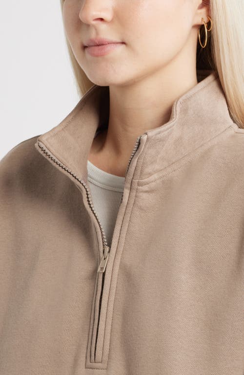 Bp. Relaxed Quarter Zip Pullover In Brown