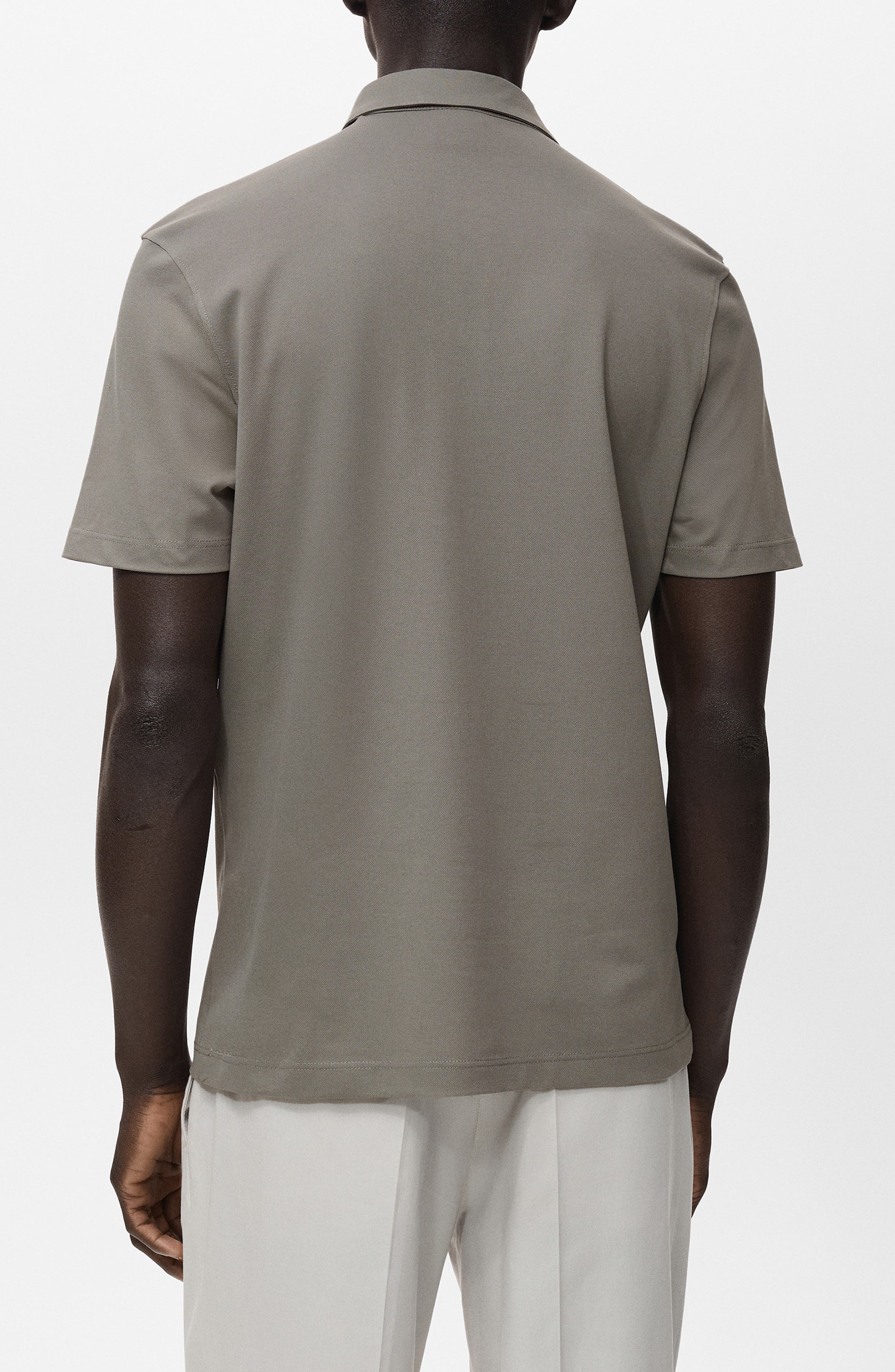 Solid Cotton Blend Pique Polo - image 2