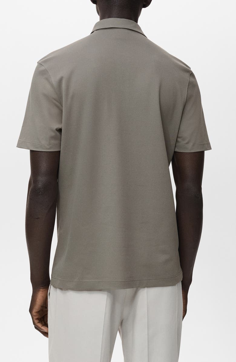 MANGO Solid Cotton Blend Piqué Polo, Alternate, color, Dark Green