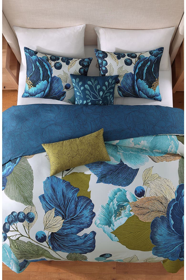 Teal Tapestry Comforter Set, Alternate, color, BLUE