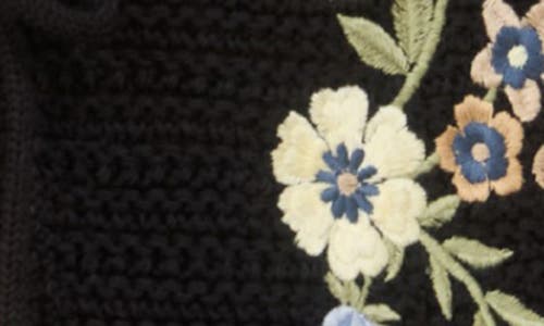 BLU PEPPER BLU PEPPER FLORAL EMBROIDERED TIE FRONT SWEATER VEST