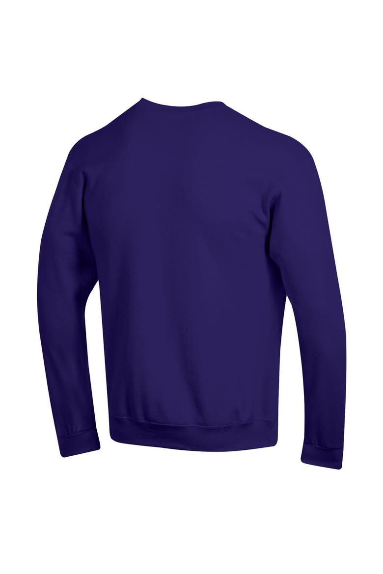 Men's Champion  Purple LSU Tigers Arch Over Logo Pullover Sweatshirt, Alternate, color, Purple
