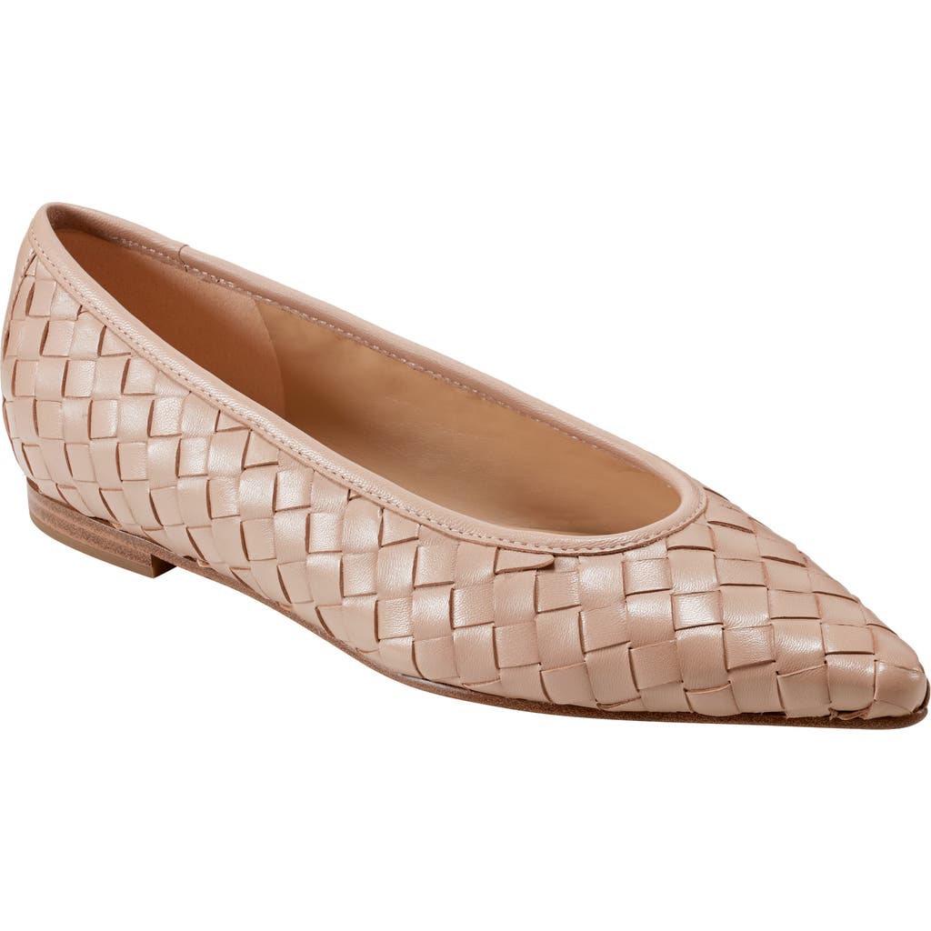 Marc Fisher Ltd Woven Leather Ballerina Flats In Beige