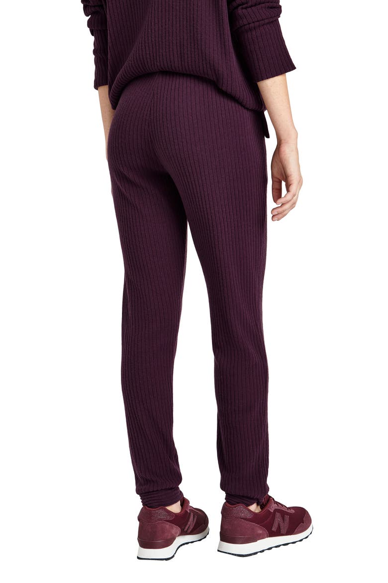 London Tulip Cuff Rib Joggers, Alternate, color, DEEP PLUM