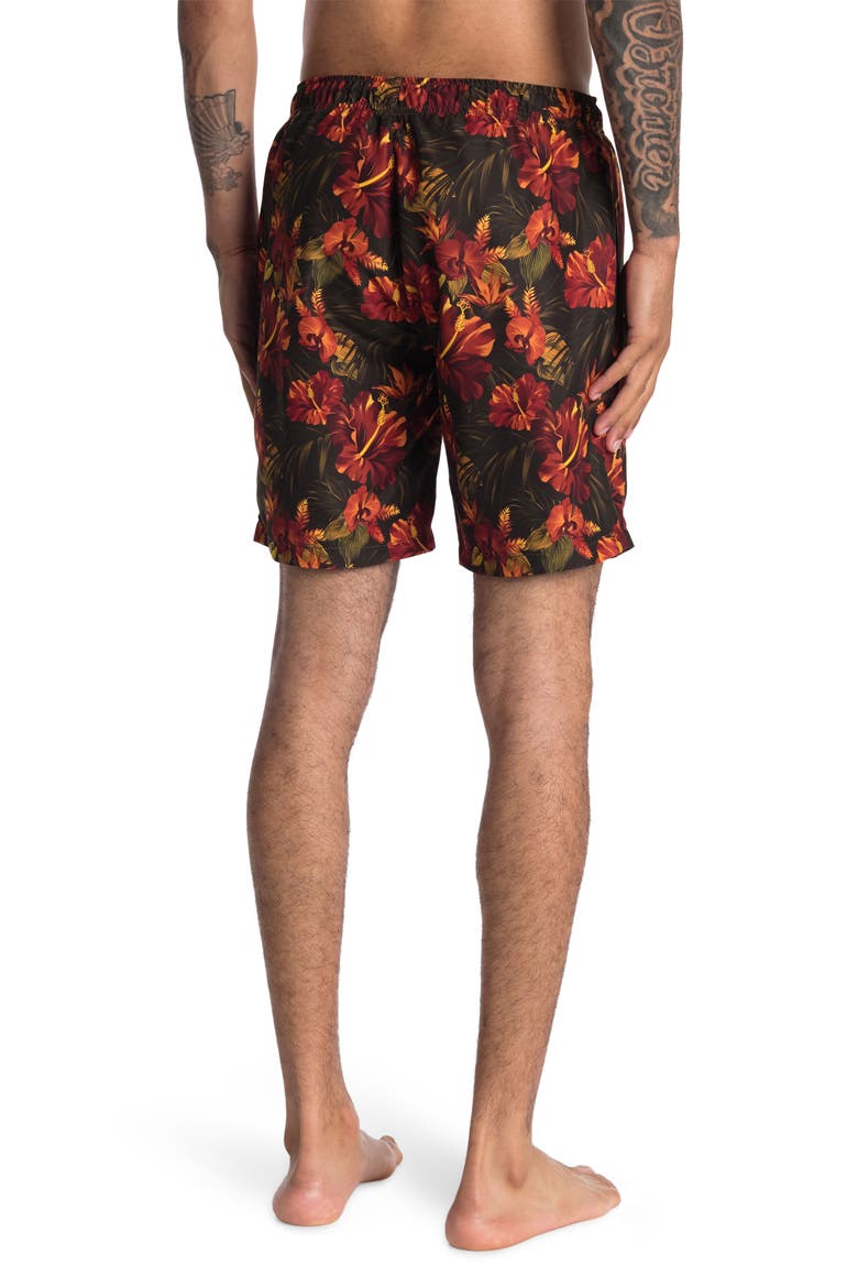 Floral Printed Swim Trunks, Alternate, color, MULTI