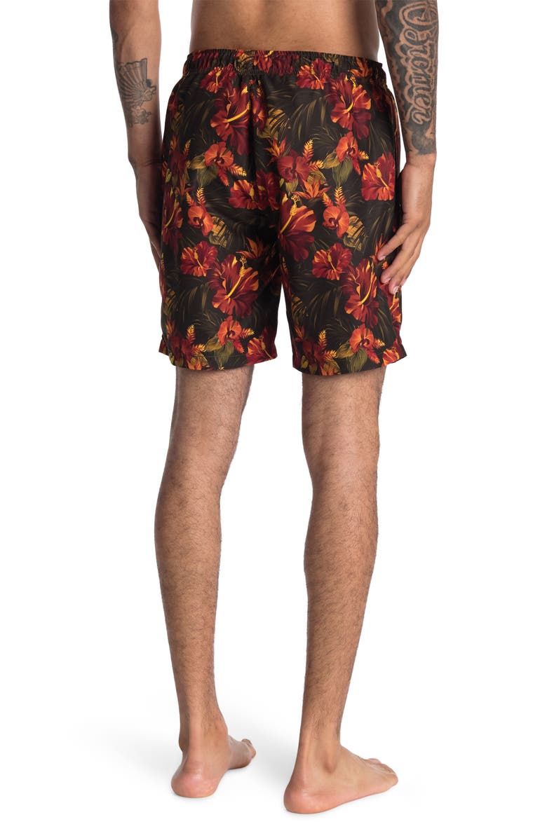 Tallia Floral Printed Swim Trunks, Alternate, color, 