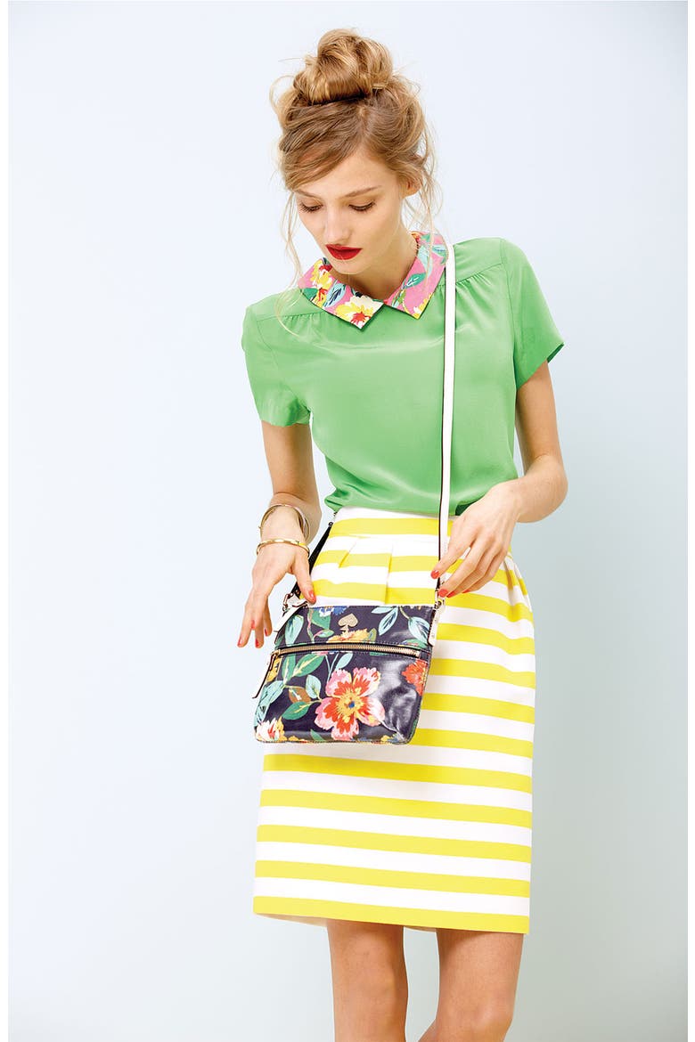 'barry' silk blend skirt, Alternate, color, DONOVAN YELLOW PETULA STRIPE
