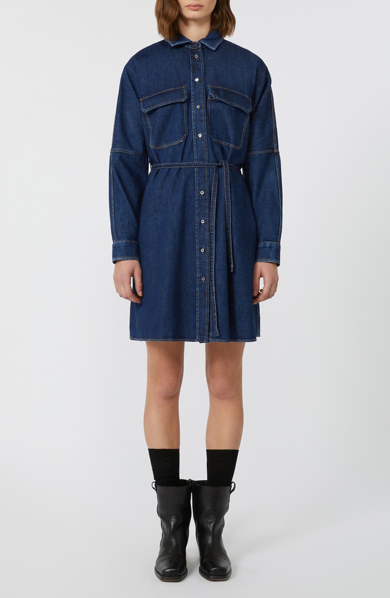 Weekend Max Mara Balenio Long Sleeve Denim Shirtdress, Main, color, Navy
