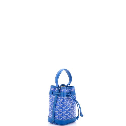 Pre-owned Goyard  Goyard Petit Flot Bucket Bag Coated Canvas Pm In Blue