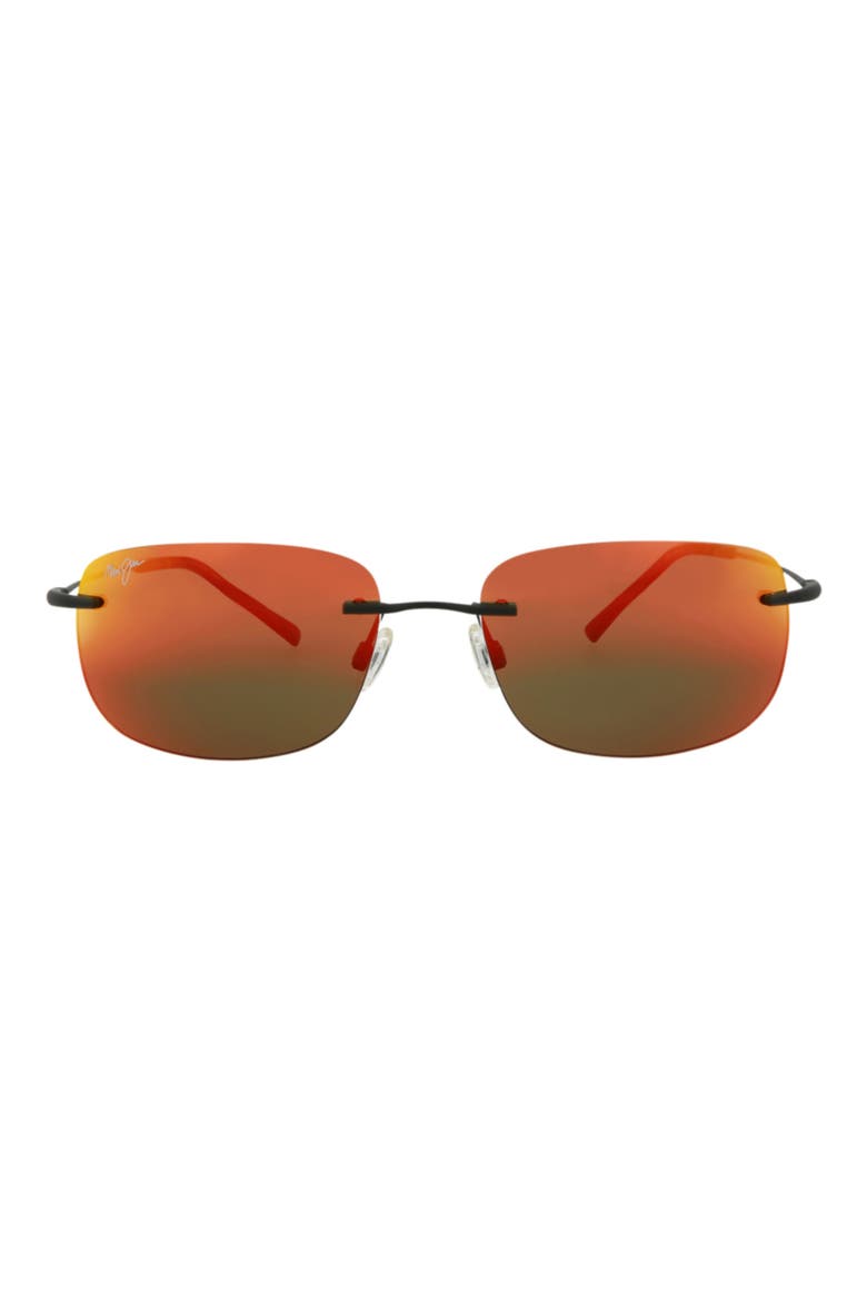 60mm Frameless Rectangle Sunglasses, Main, color, BLACK BLACK LAVA