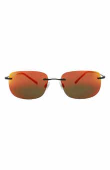 60mm Frameless Rectangle Sunglasses