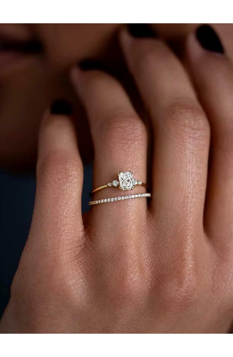 Hollywood Sensation Stellar Elegant Ring with Radiant AAAAA Cubic Zirconia, Alternate, color, 