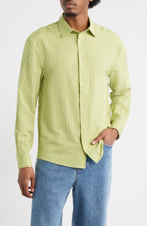 Jordan Stripe Seersucker Button-Up Shirt