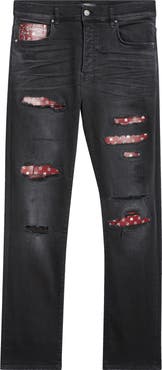 AMIRI Bandana Repaired Slim Fit Jeans