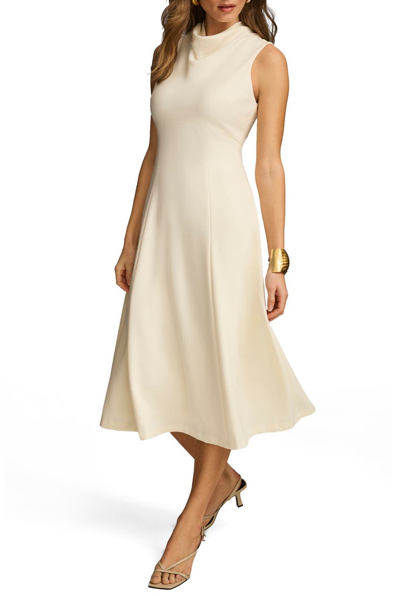 Cowl Neck Sleeveless Dress, Alternate, color, CREAM