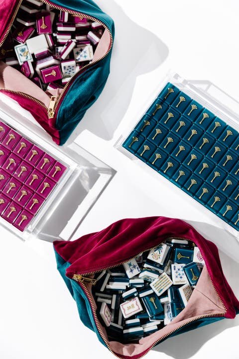 Mahjong Tiles w/ Velvet Tile Bag