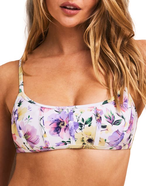 Shop Adore Me Valcea Swimwear Bikini Top In Floral Purple