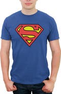 SUPERMAN Men's Superman Logo Classic Graphic T-Shirt