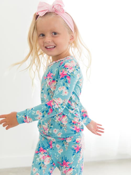 Rufflebutts Softsnooze Toddler Girls Ruffle Long Sleeve Pajama Set In Fancy Me Floral