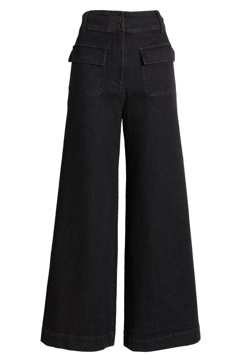 Manhattan Wide Leg Jeans, Alternate, color, DENIM BLACK
