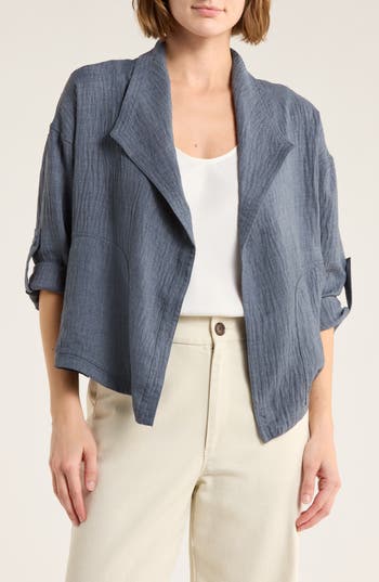 Max Studio Textured Drape Jacket
