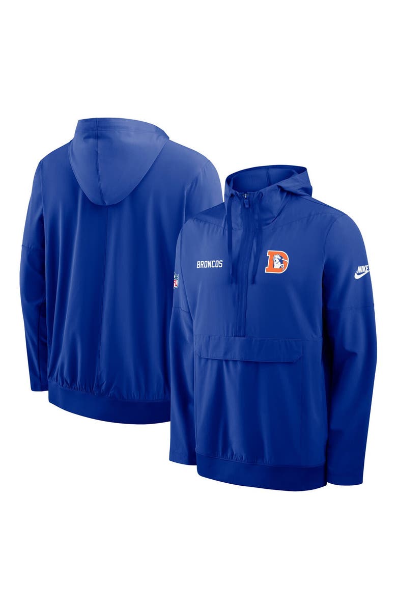 Nike Men's Nike Royal Denver Broncos Sideline Alt Pack Anorak Half-Zip Hoodie Jacket, Alternate, color, Royal